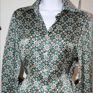 MADE IN ITALY F.FERRANTE green/grey silk shirt